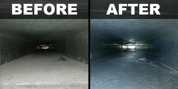 Cleaning main trunk lines in a residential air duct system