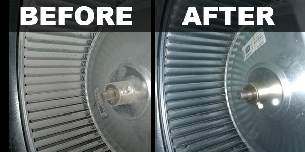 Checking furnace cabinet and air vent registers after duct cleaning