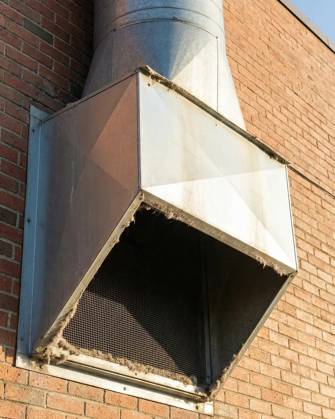 Commercial dryer vent inspection by a technician (placeholder)