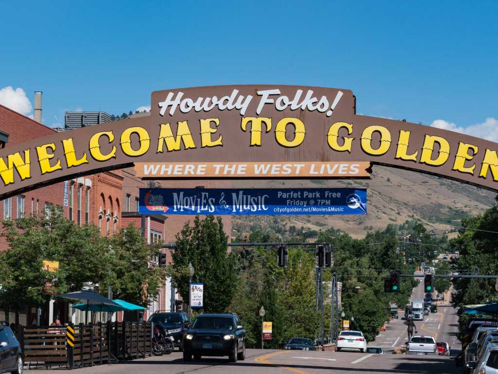 Golden Colorado Welcome Arch showing areas where Ductworks provides air duct cleaning services.
