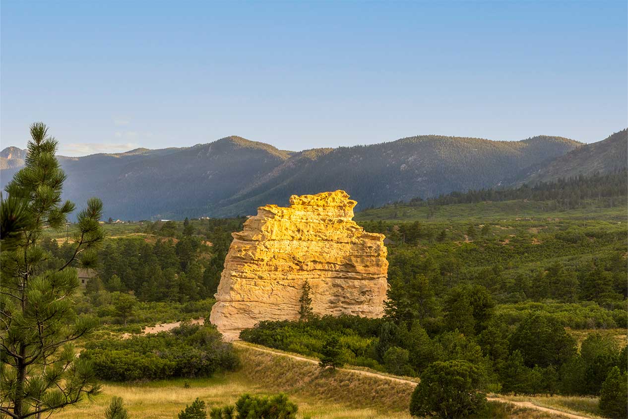 Beautiful Monument Rock near Monument Town in Colorado
